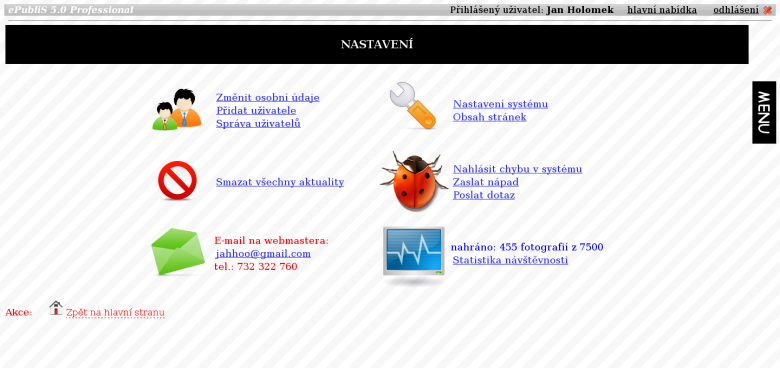 Nastavení redakčního systému